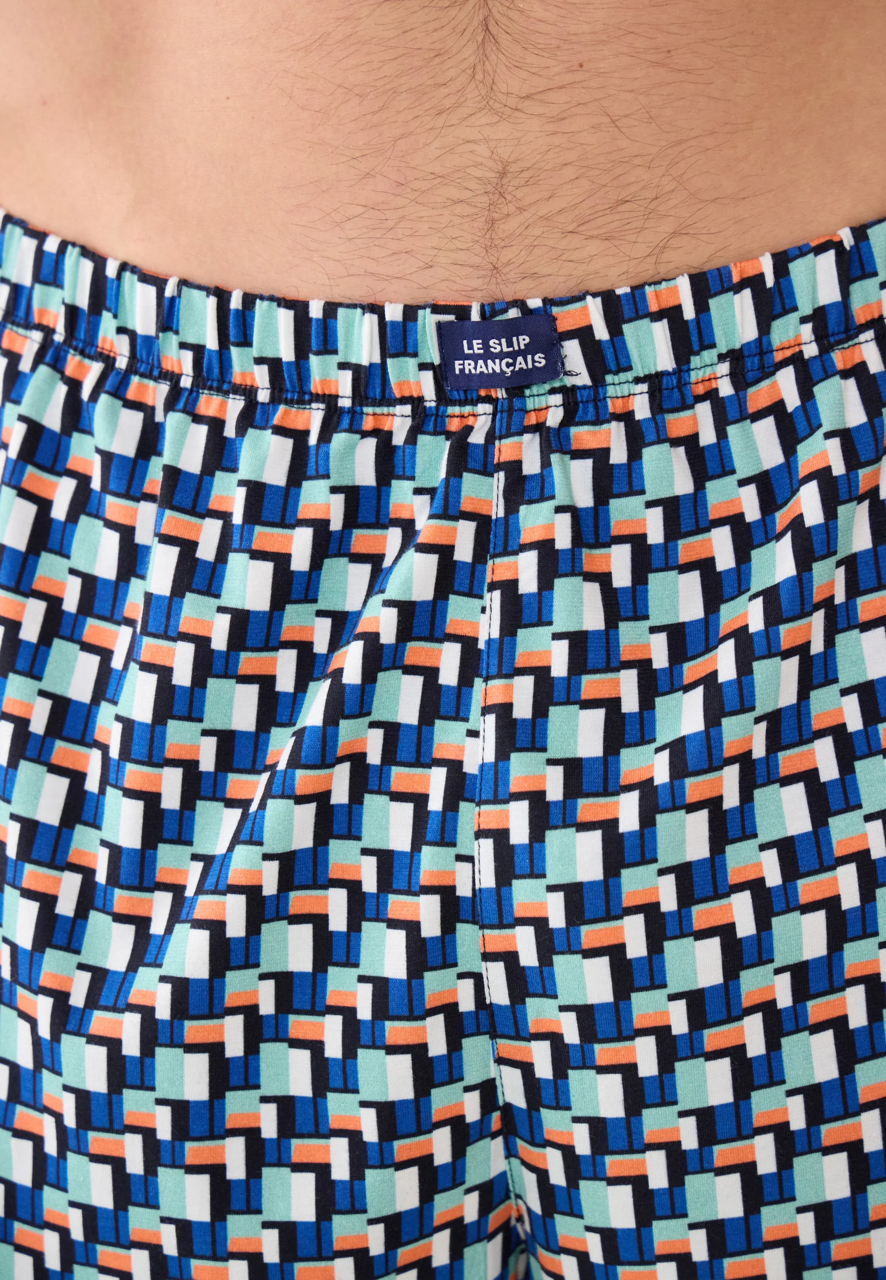 Bas de pyjama court à motif corbusier en coton - Fredy Corbusier Vert Azur - Image 4