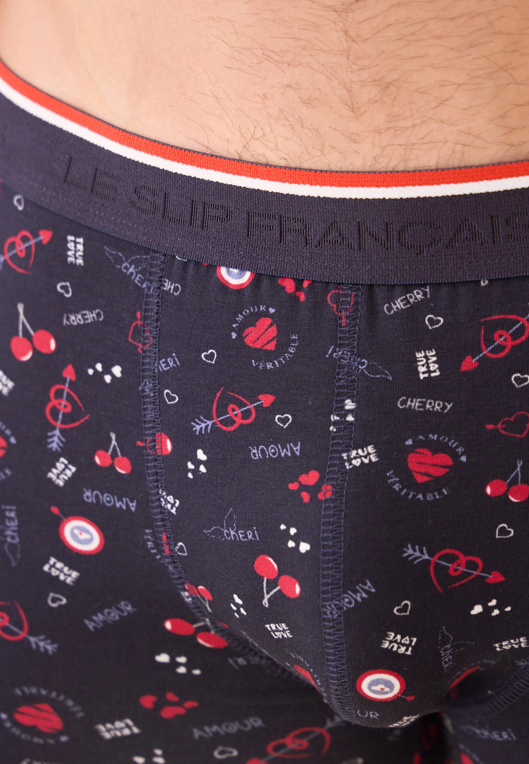 Boxer bleu marine à motif cerises en coton - Marius Cherry Marine - Image 3