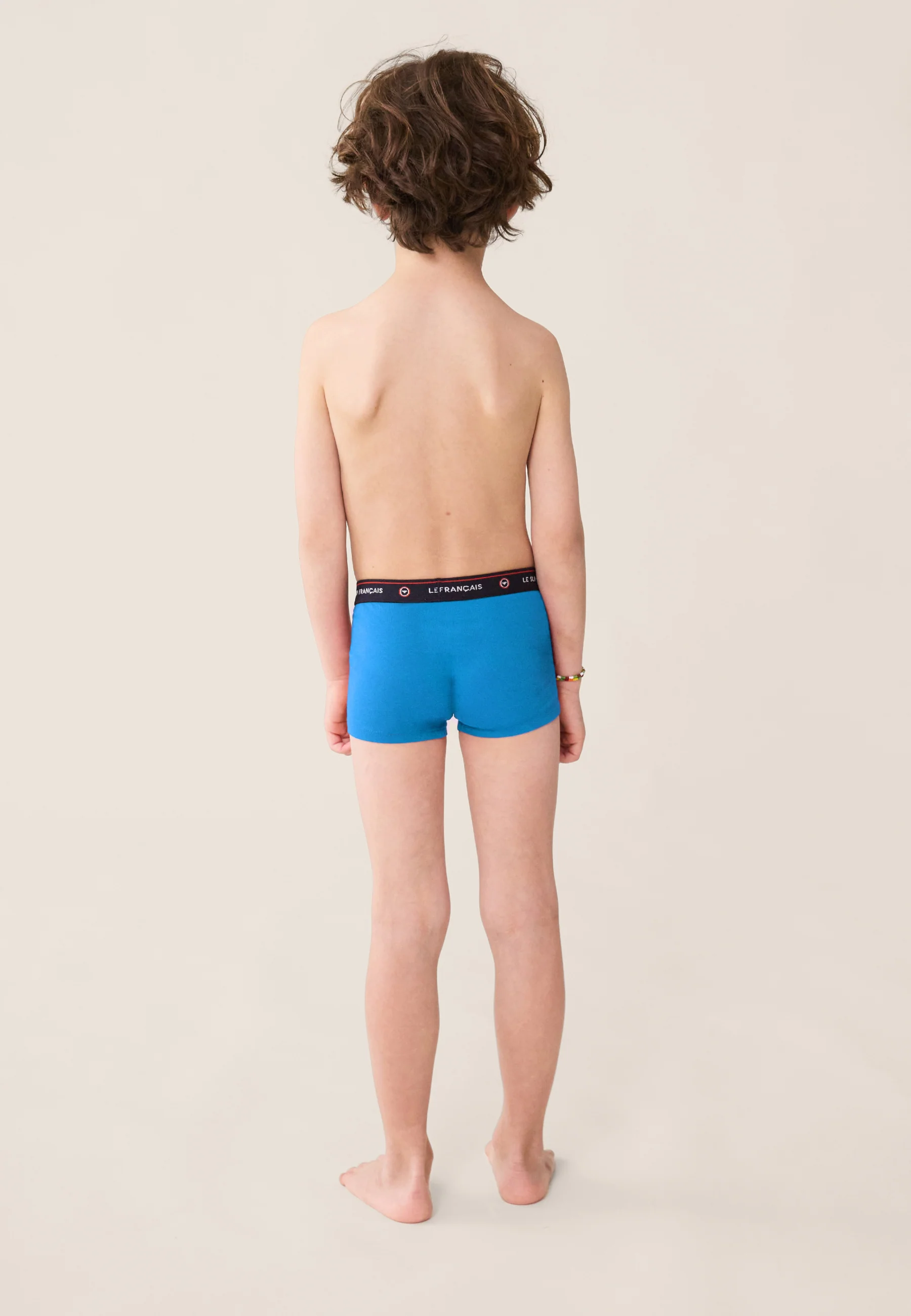 Boxer enfant bleu en coton - Petit Joseph Bleu Fluo - Image 3