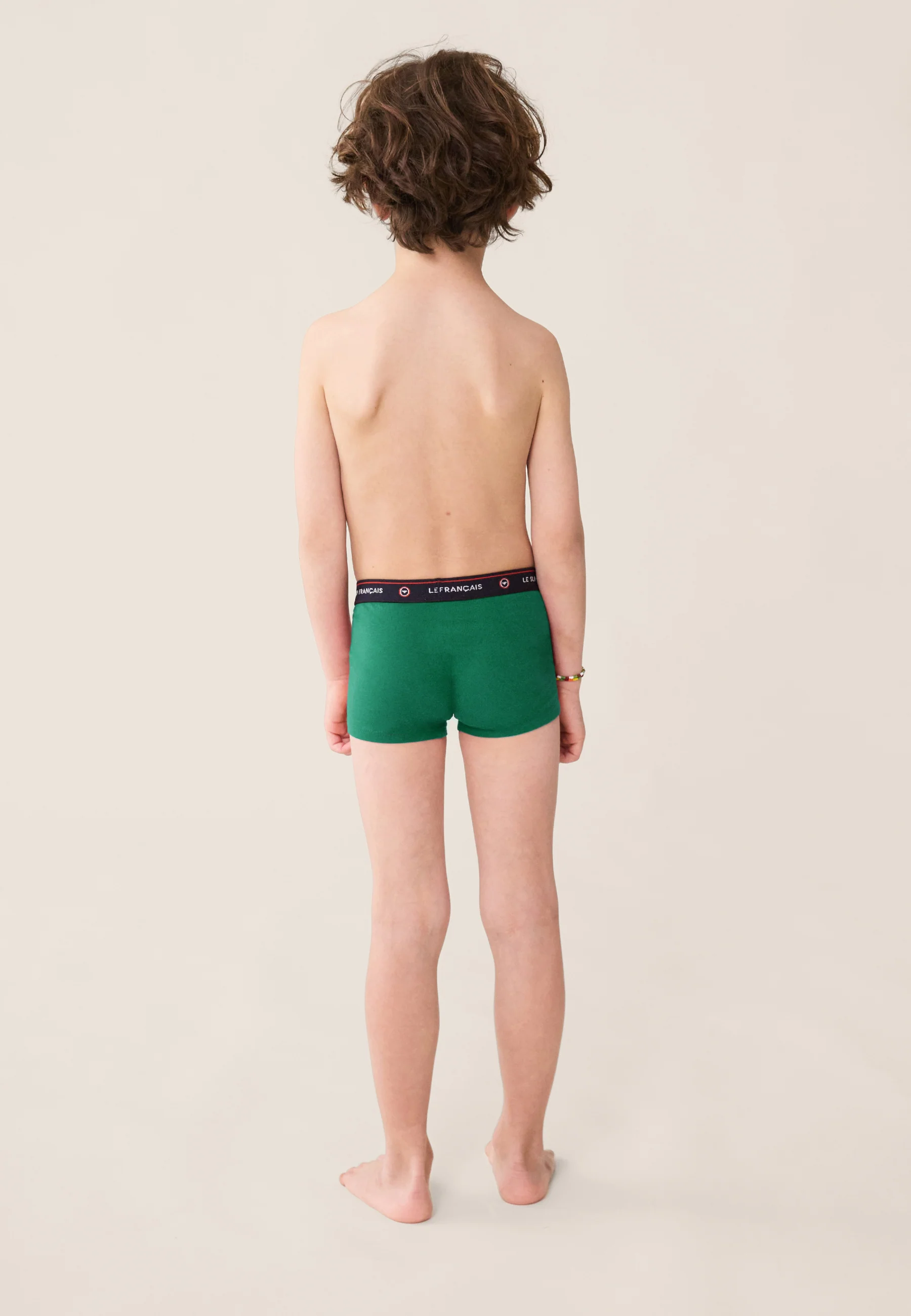 Boxer enfant vert en coton - Petit Joseph Emeraude - Image 3