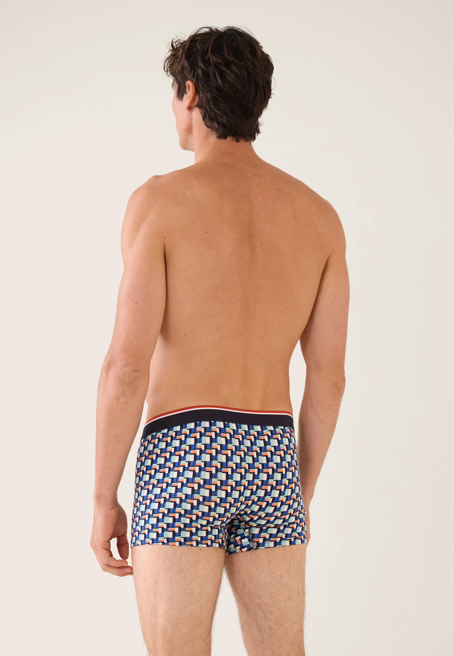 Boxer vert à motif corbusier en coton - Marius Corbusier Vert Azur - Image 3