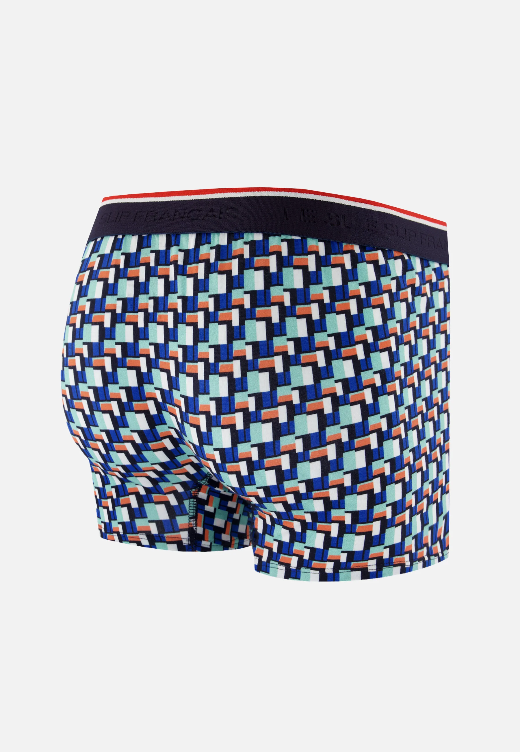 Boxer vert à motif corbusier en coton - Marius Corbusier Vert Azur - Image 6