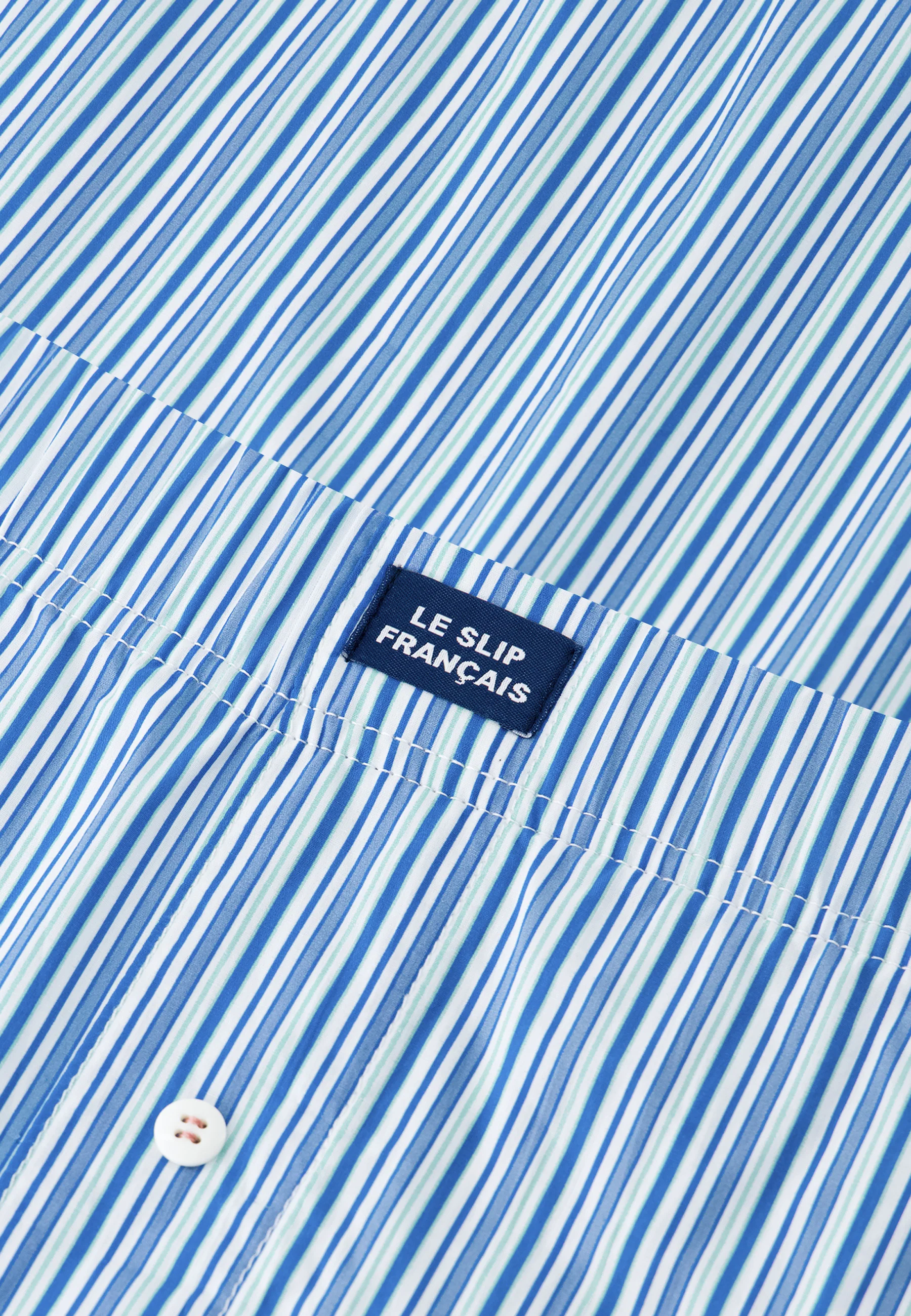 Caleçon matelas bleu à rayures en coton - Jacques Rayure Matelas Bleu Ocean - Image 6