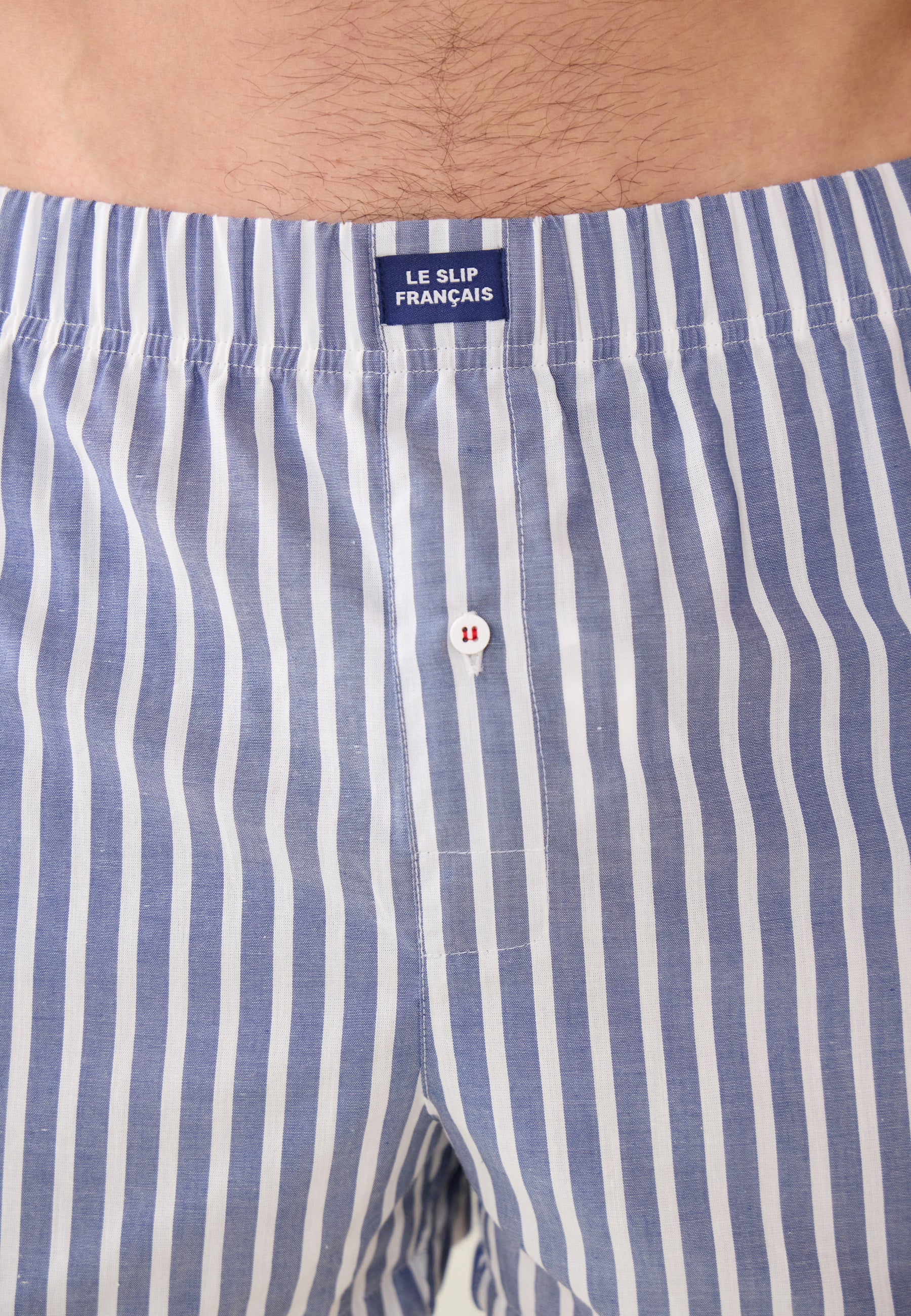 Caleçon à rayures bleu et gris en coton - Jacques Sens Bleu Gris - Image 6