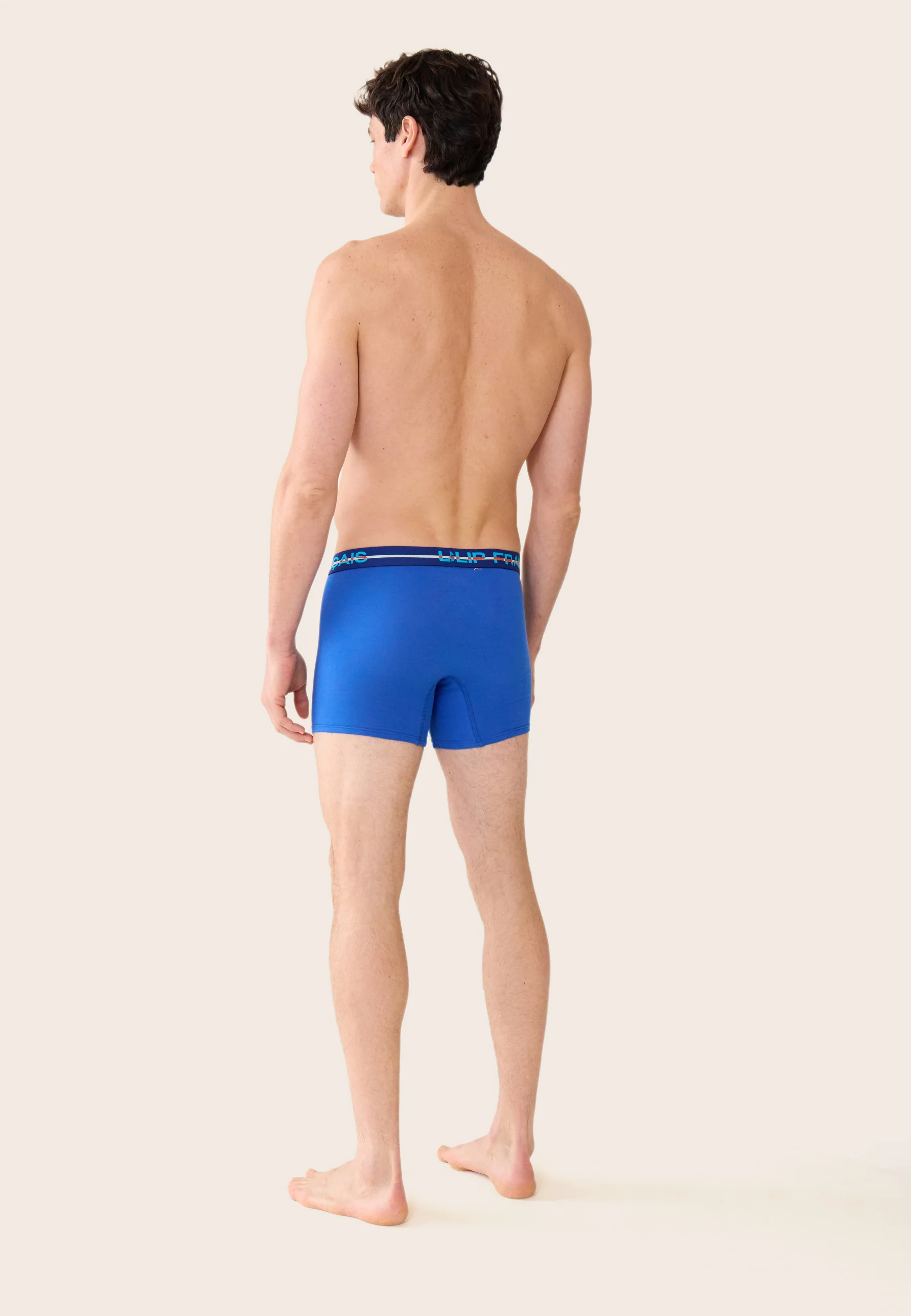 Lot de 2 boxers longs en coton - Boxers longs Marine Bleu Nautique - Image 4