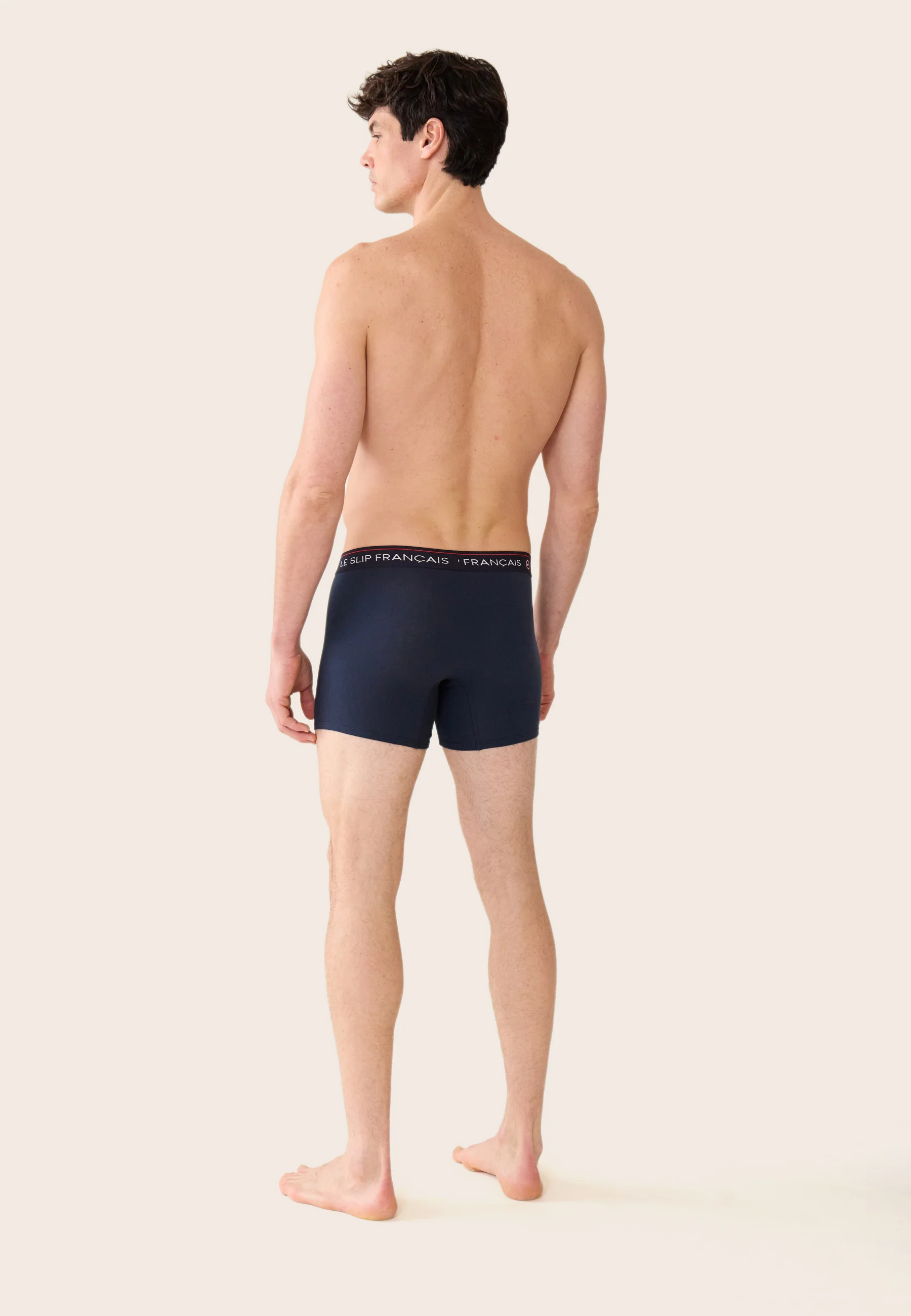 Lot de 2 boxers longs en coton - Boxers longs Marine Bleu Nautique - Image 5