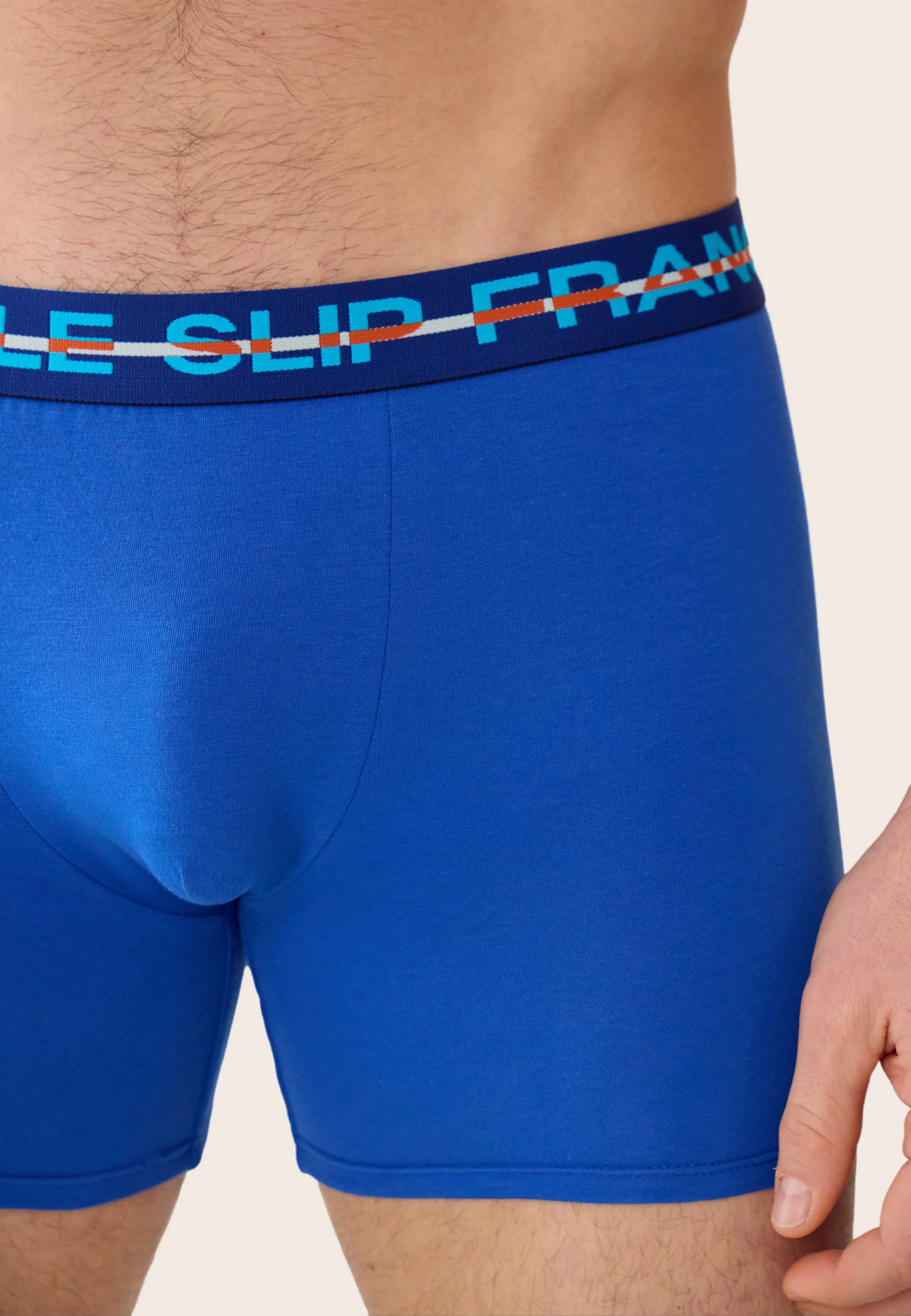 Lot de 2 boxers longs en coton - Boxers longs Marine Bleu Nautique - Image 6