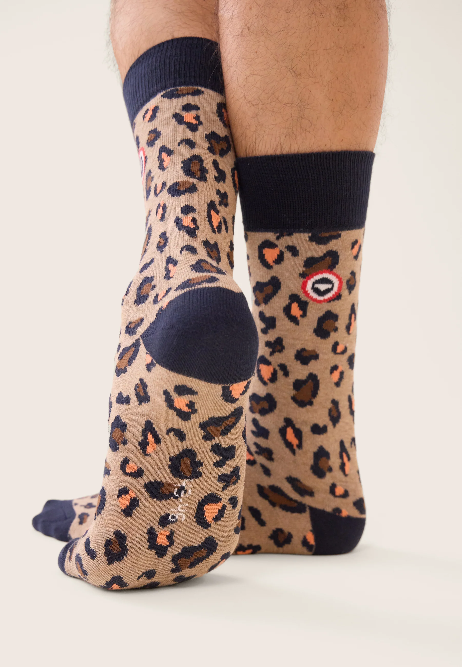 Lot de 2 chaussettes mi-hautes en coton - Chaussettes Léopard Marine - Image 4