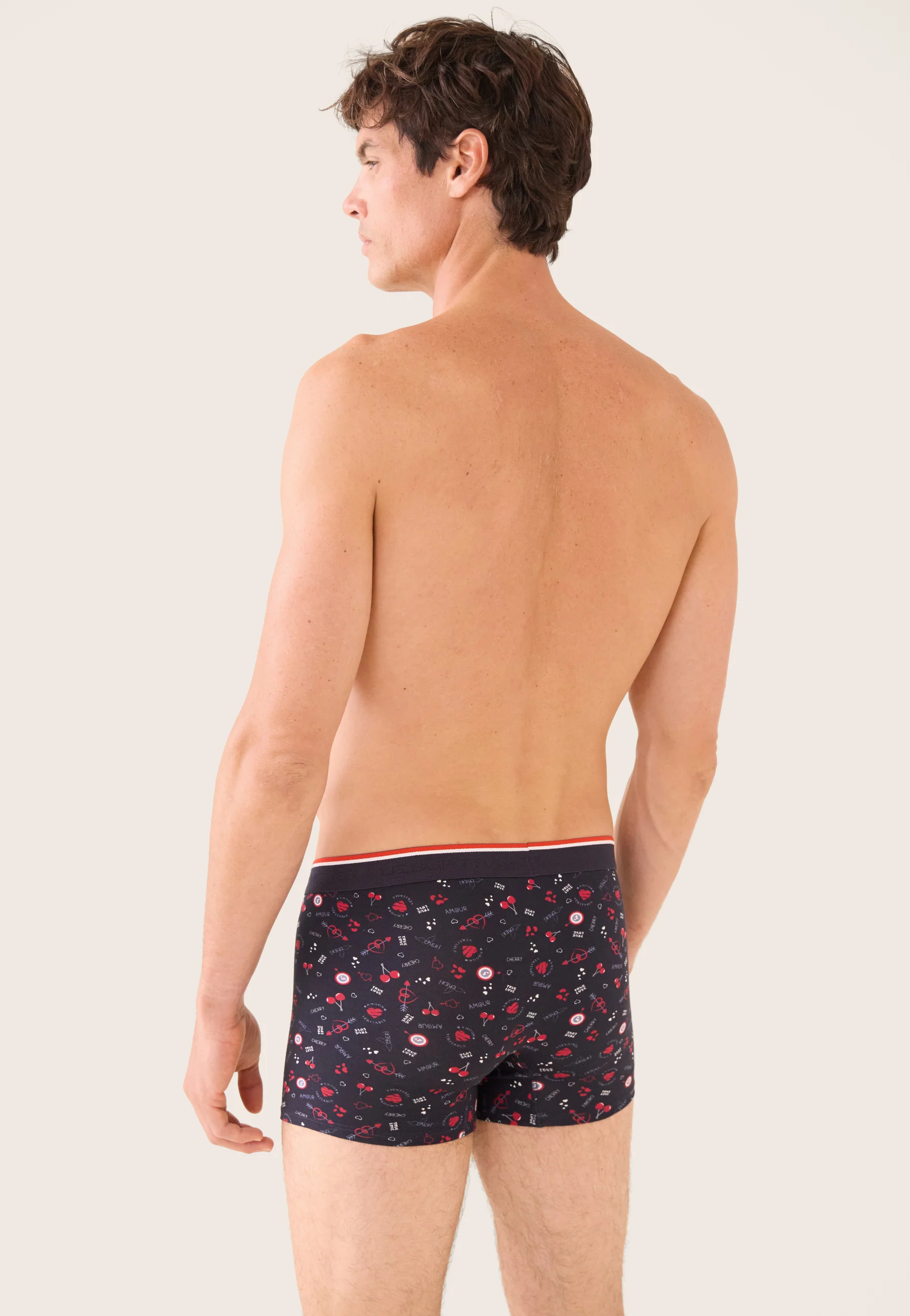 Lot de 3 boxers en coton - Boxers Cherry Marine Bleu Jean - Image 5