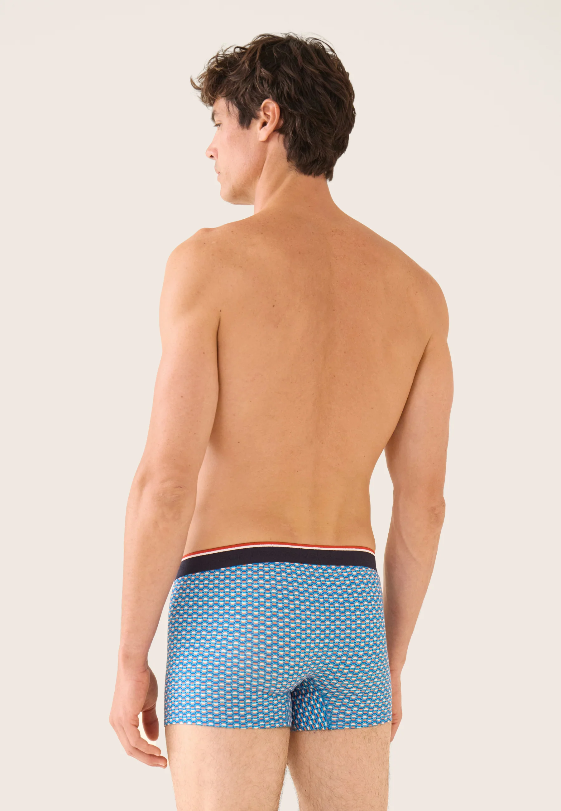 Lot de 3 boxers en coton - Boxers Marine Vert Azur Cercle Vert Azur - Image 5