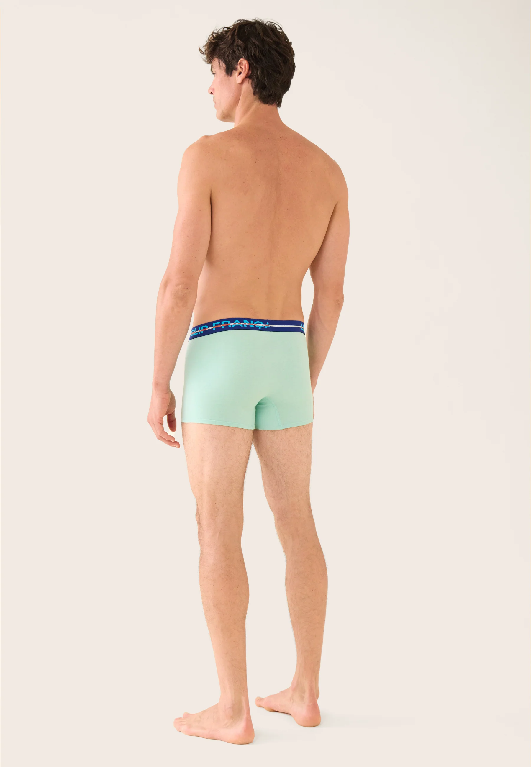 Lot de 3 boxers en coton - Boxers Marine Vert Azur Cercle Vert Azur - Image 7
