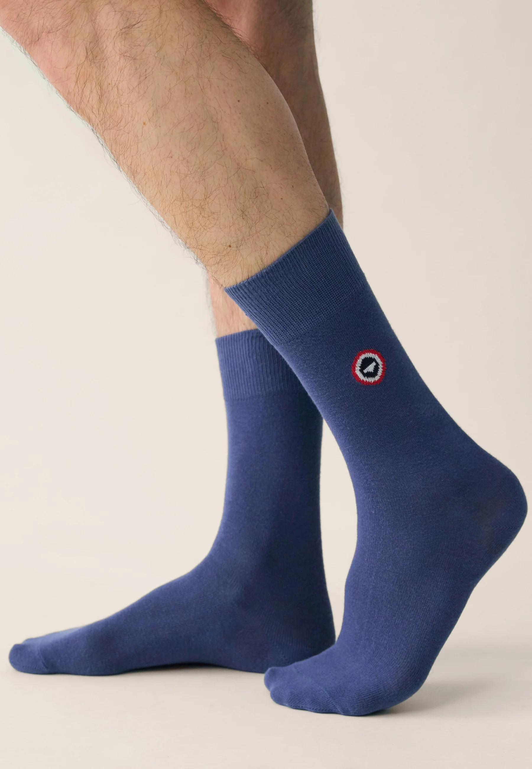 Lot de 3 chaussettes mi-hautes en coton - Chaussettes Marine Acier Marinière - Image 3