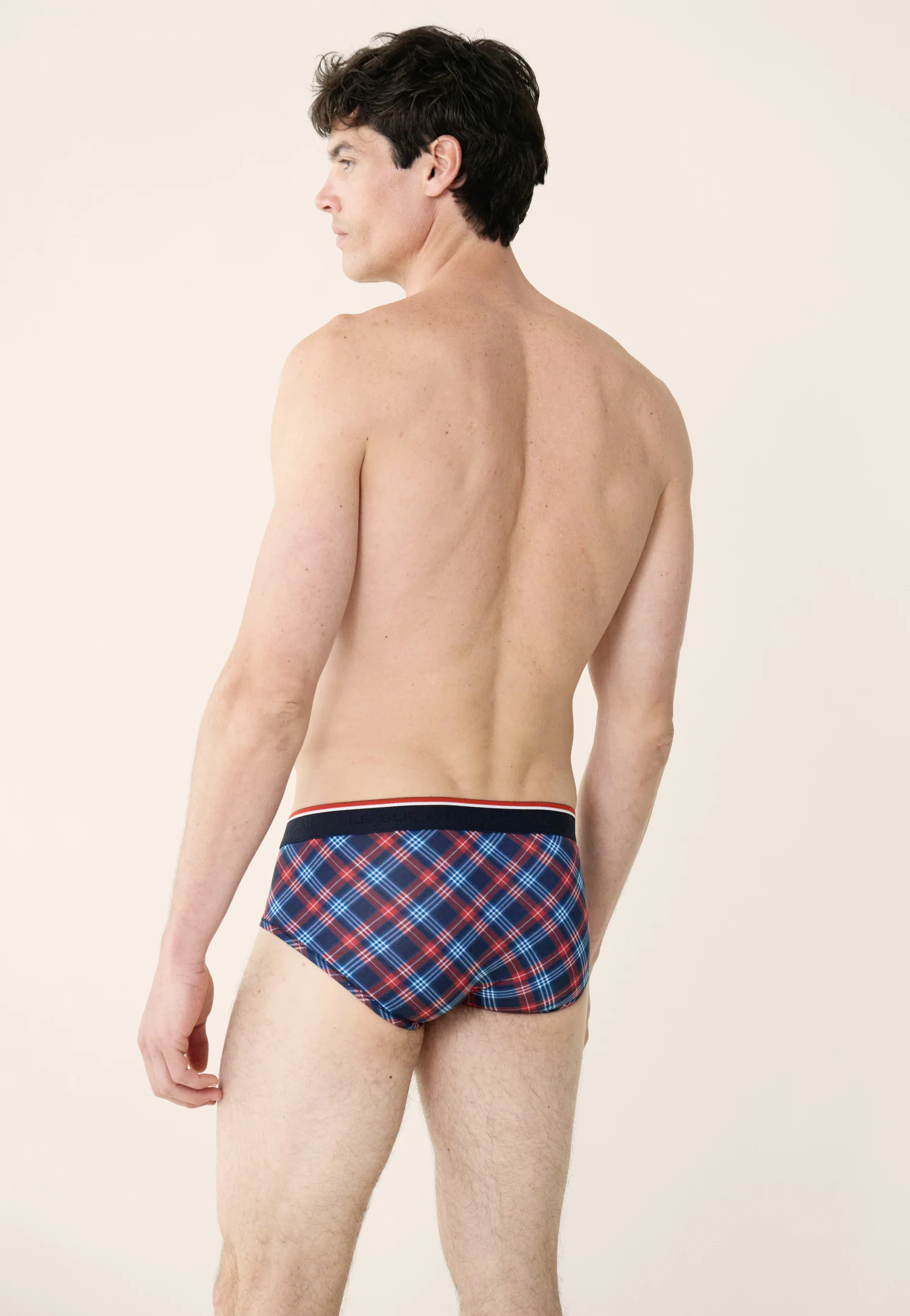 Lot de 3 slips en coton - Slips Tartan Marine Rouge - Image 5