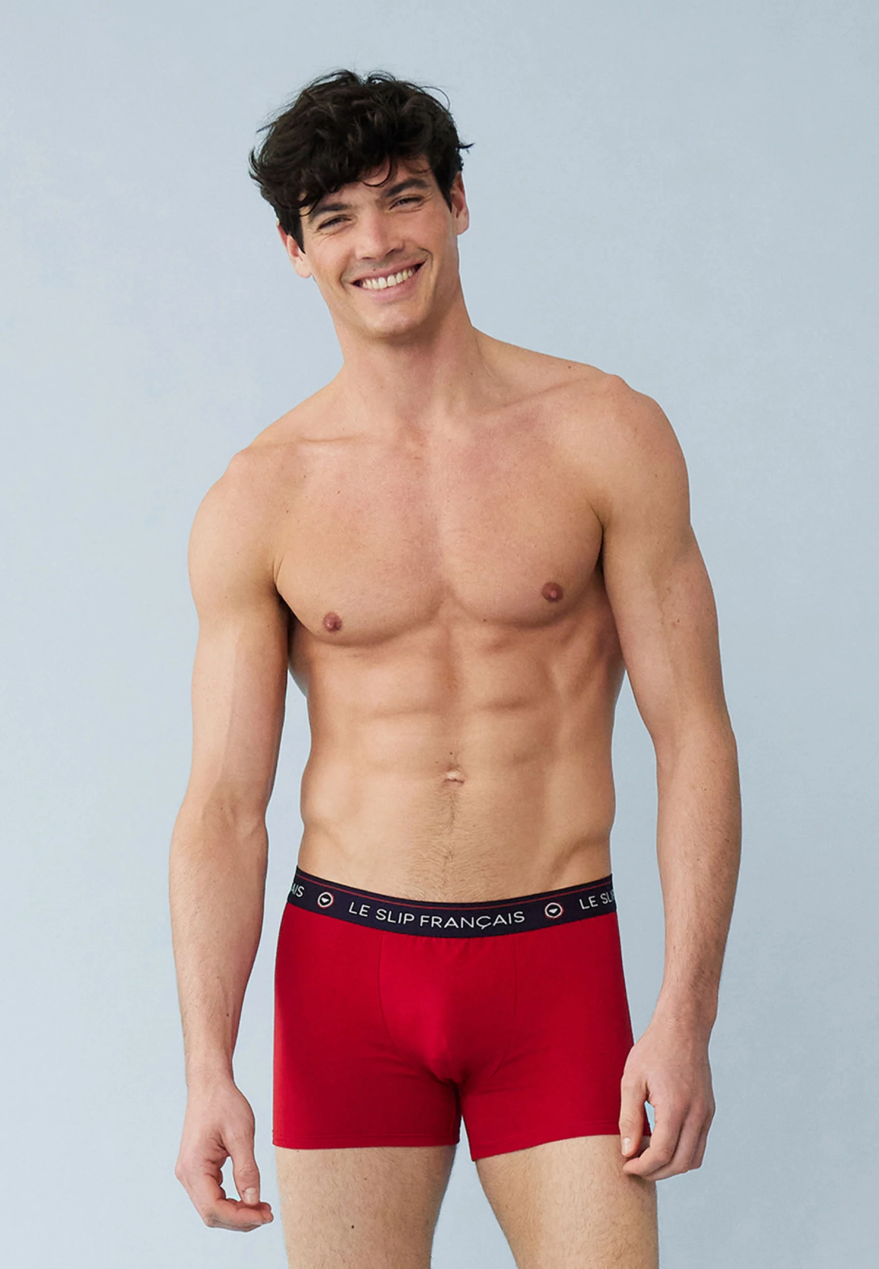 Lot de 7 boxers en coton - Boxers Marinière Rouge Marinière Bleu Marine Blanc Gris Bleu Rouge - Image 5