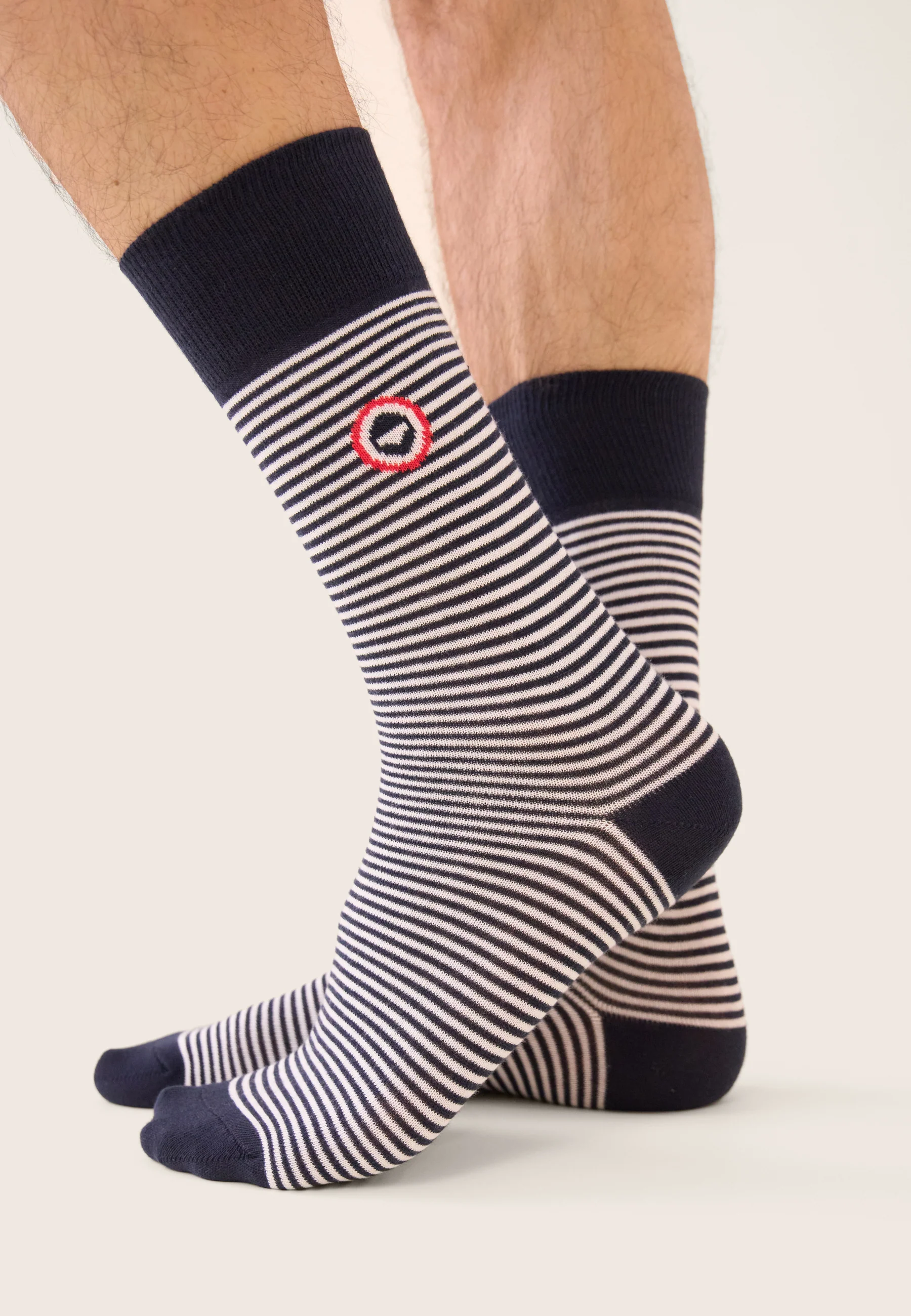 Lot de 7 chaussettes mi-hautes en coton - Chaussettes Marine Marinière Blanc Acier Bicolore Gris Noir - Image 3