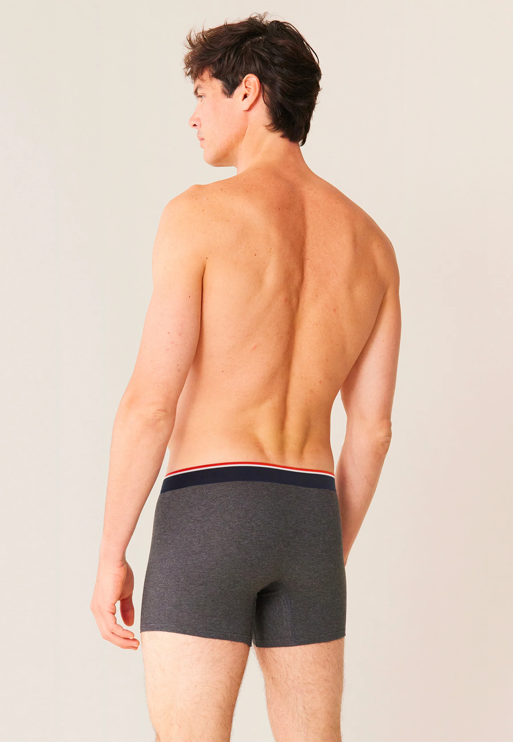 Boxer long gris foncé en coton - Michel Gris - Image 3