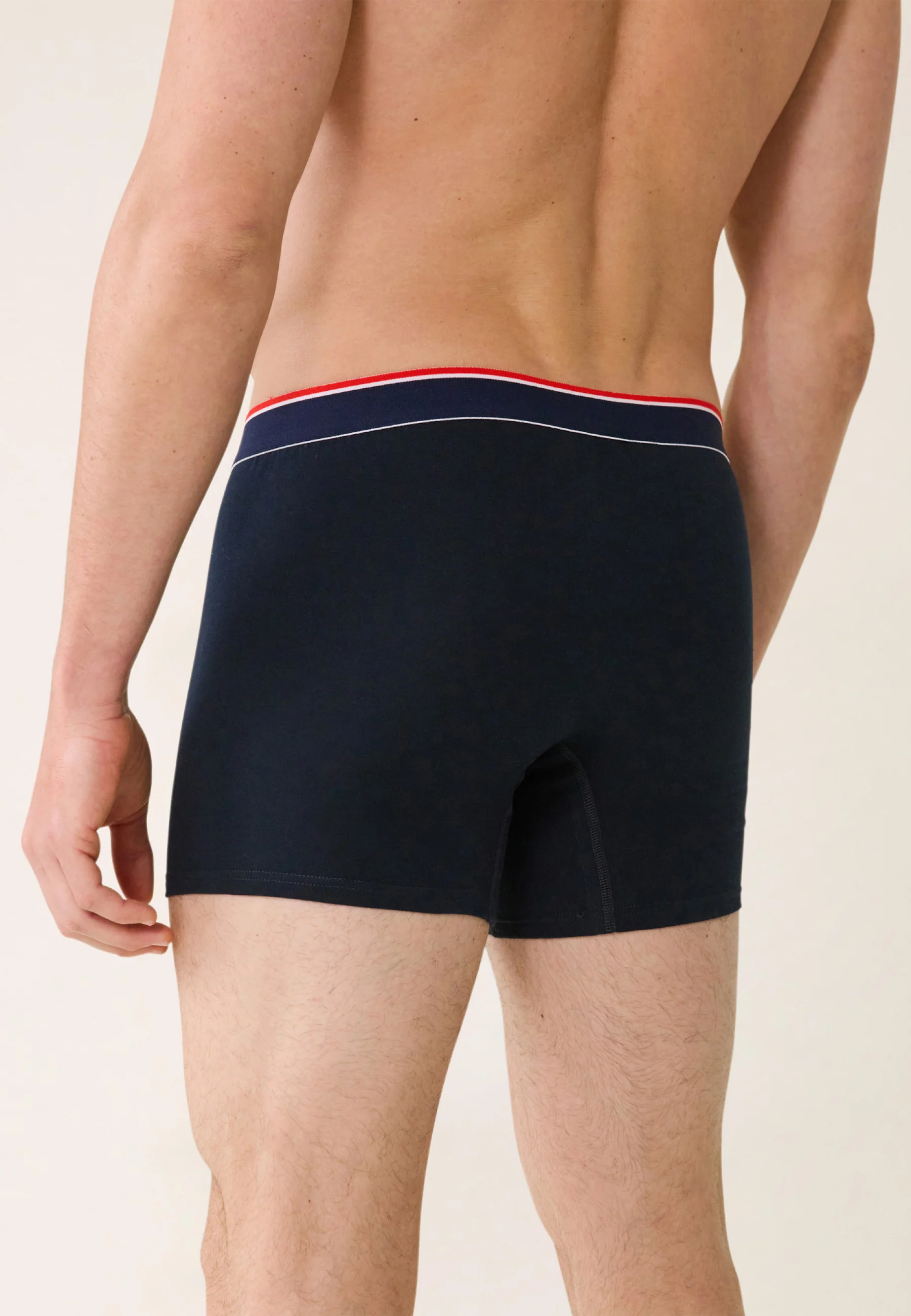 Boxer long bleu marine en coton - Michel Marine - Image 3