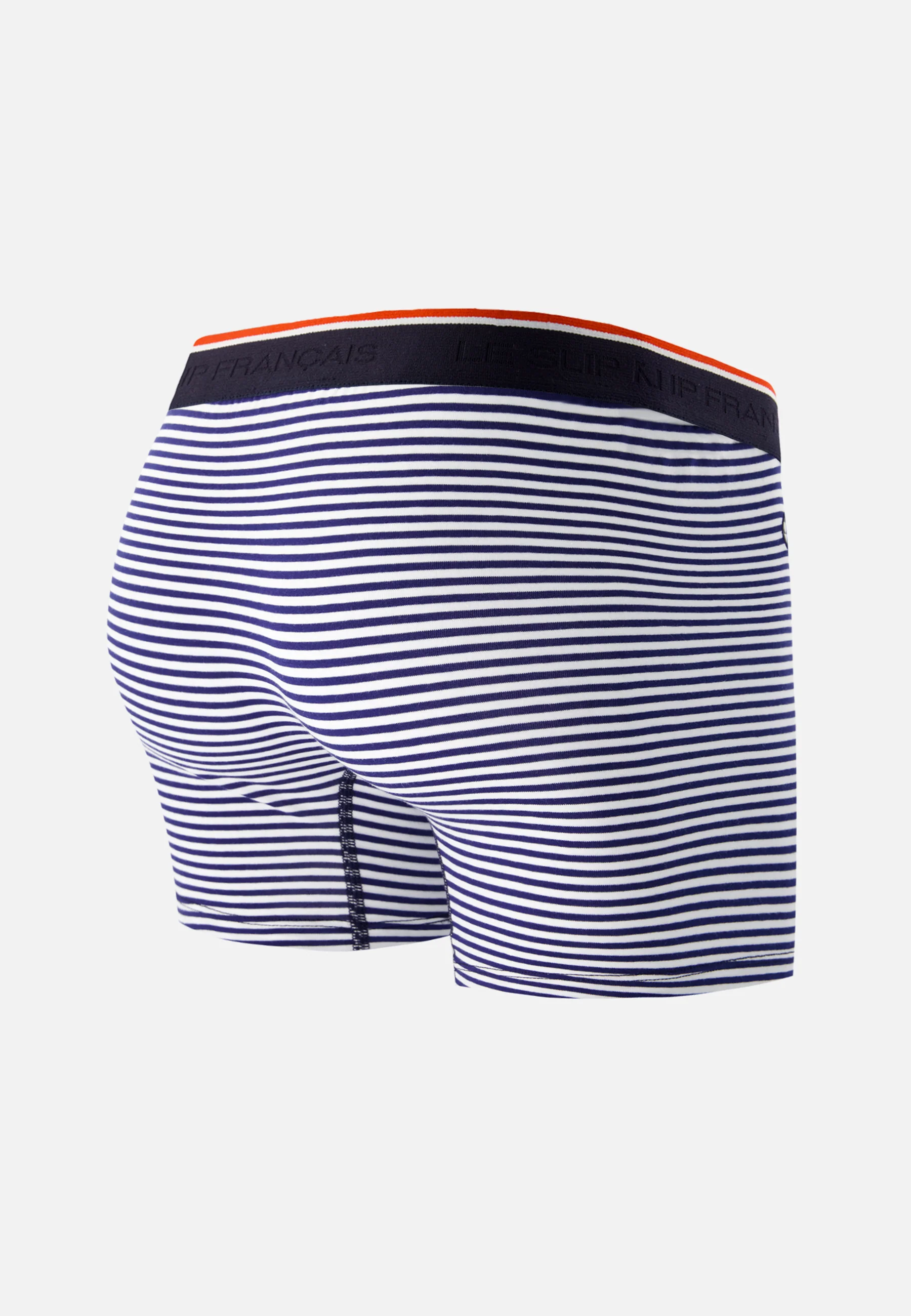 Boxer long marinière bleu en coton - Michel Mariniere - Image 5