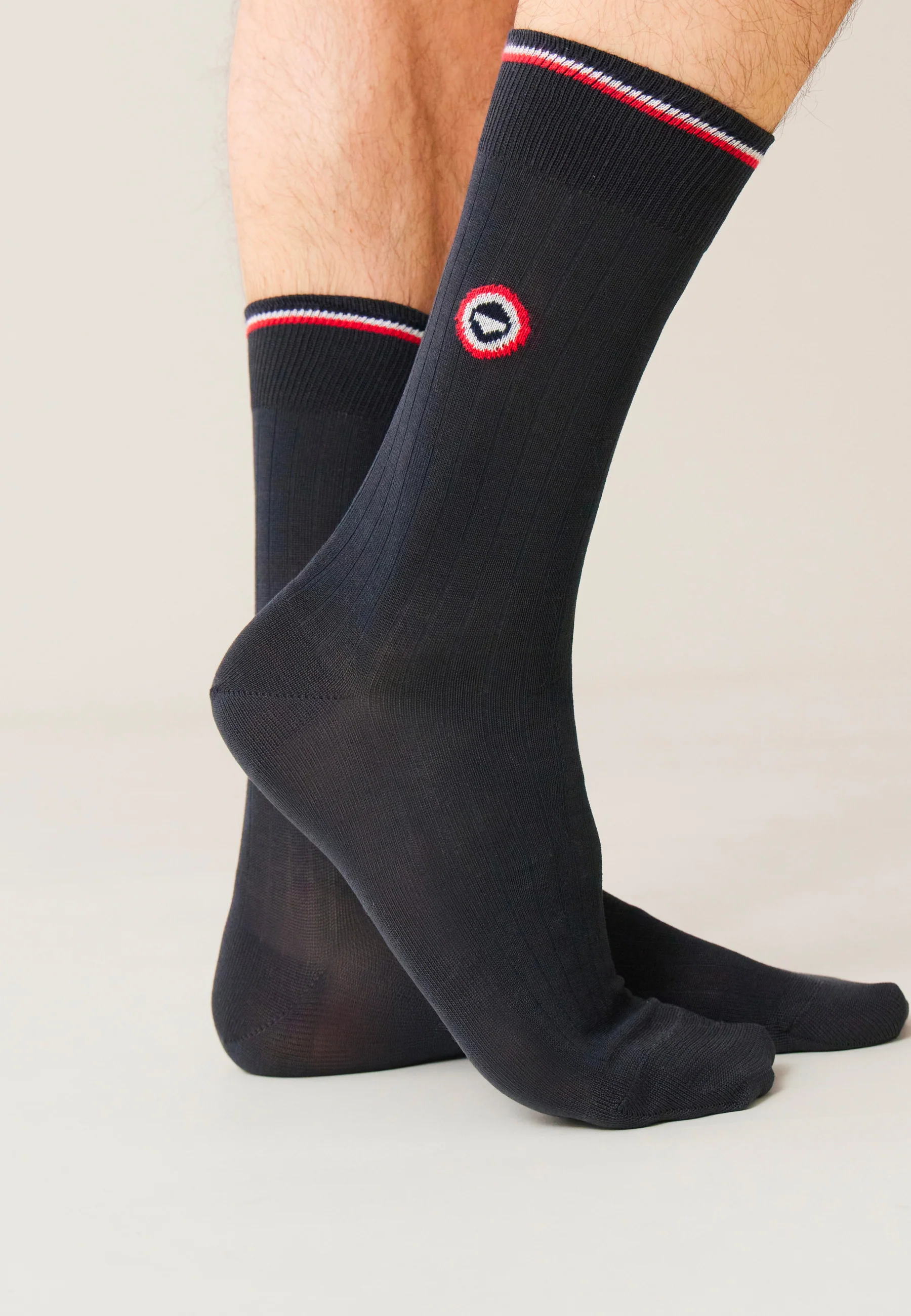 Chaussettes mi-hautes anthracite en fil d'Écosse - Nessy Anthracite - Image 3